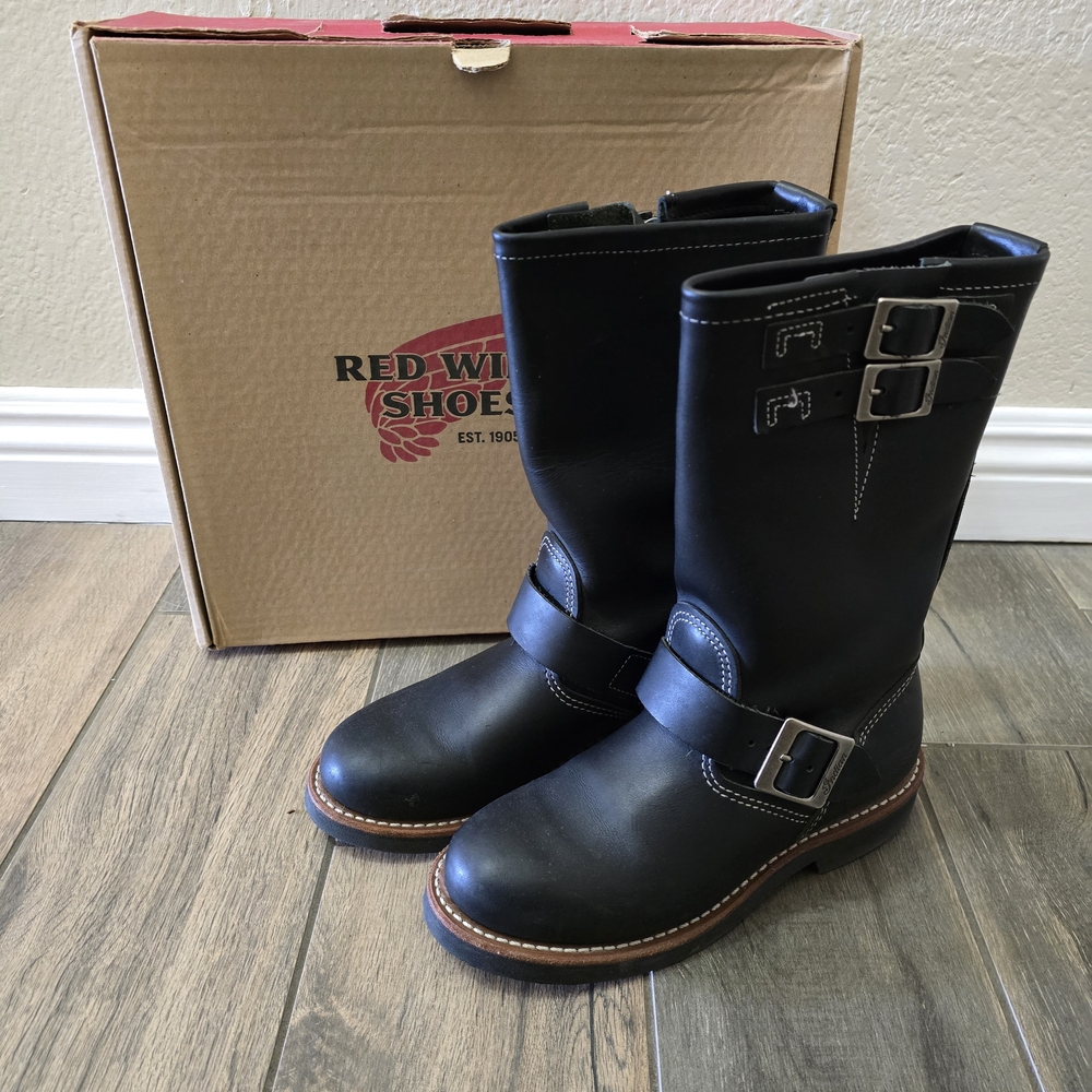 Indian Motorcycle Red Wing Black Leather Riding Boots
